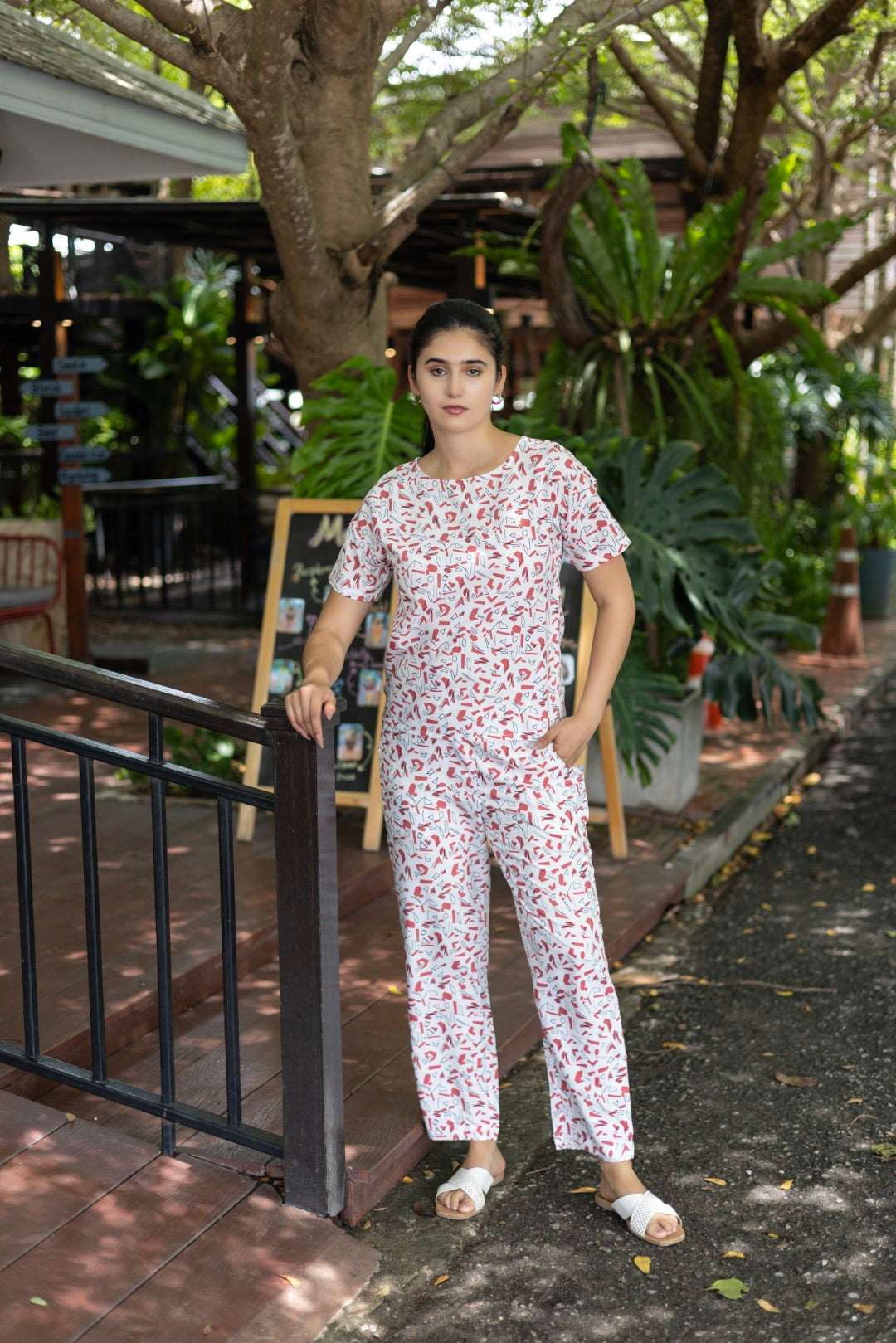 Viscose Blend All Over Print Pink Co-Ord Set