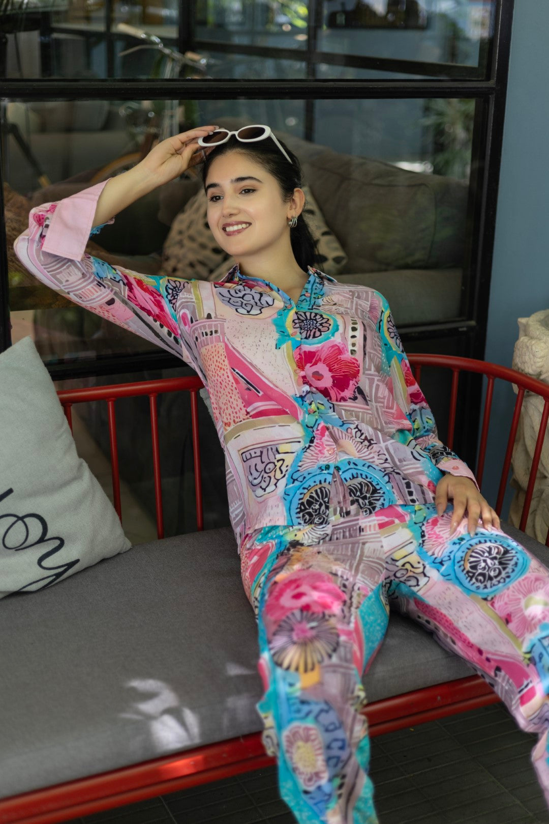 Rayon All Over Print Multi Color Lumiere Luxe-Premium Co-Ord Set