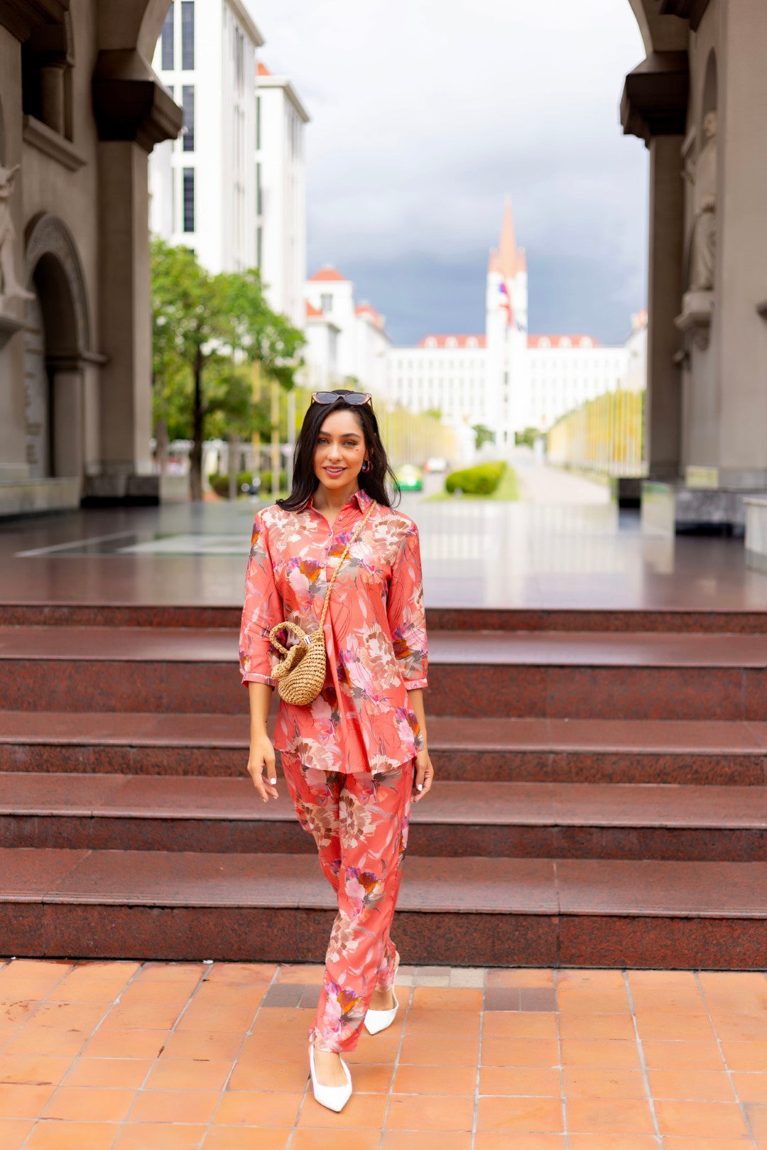 Paper Silk All Over Print Sunset Lumiere Luxe-Premium Co-Ord Set