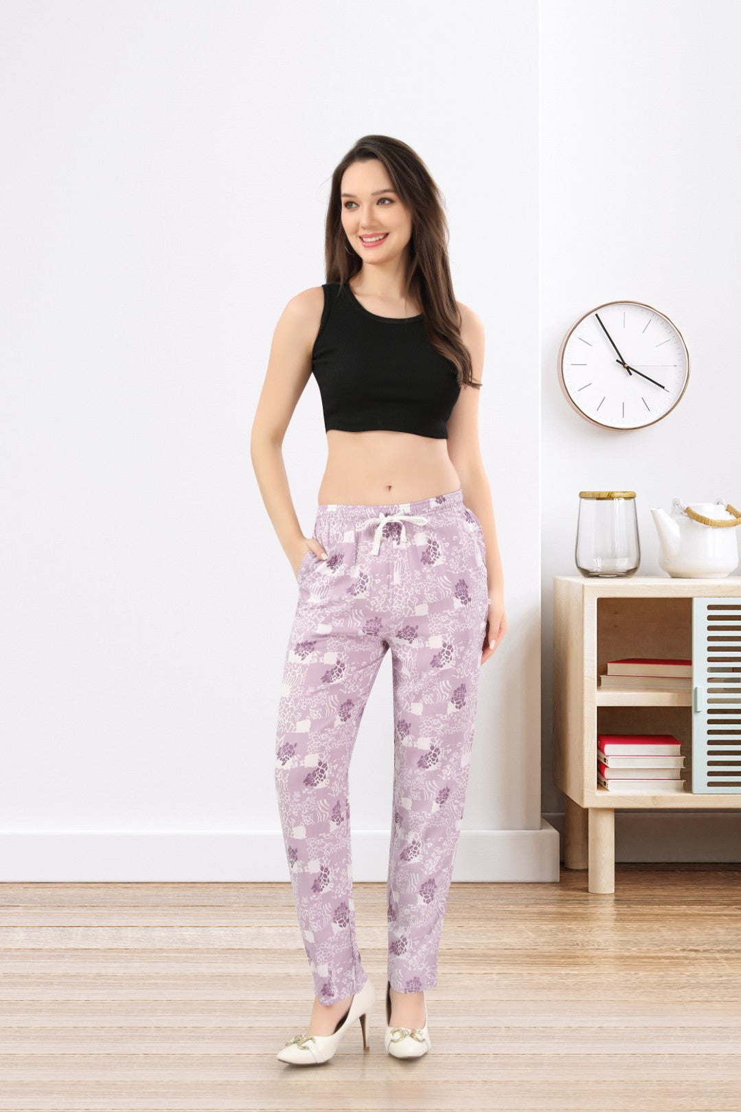 Rayon Aop Purple Tee