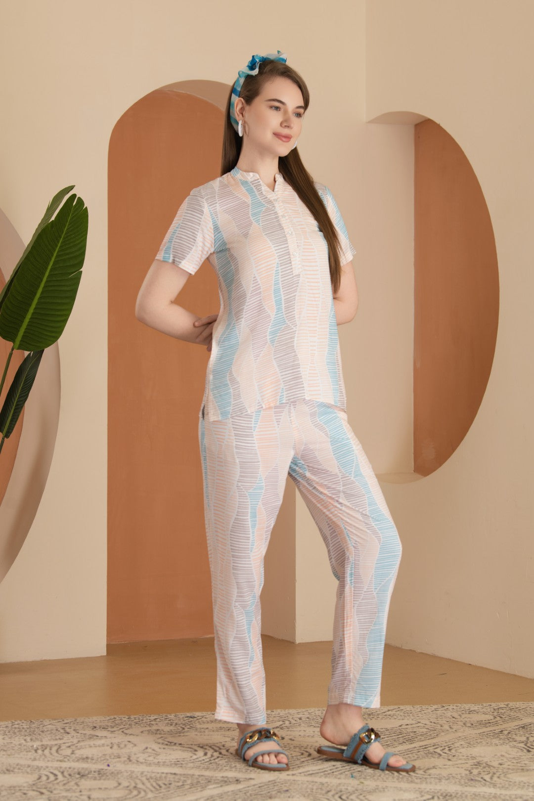 Liva Viscose Peach Co-Ord Set