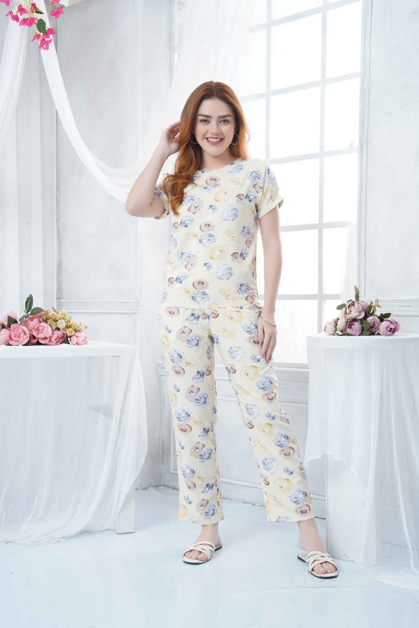 Viscose Blend Yellow Ethnic Set