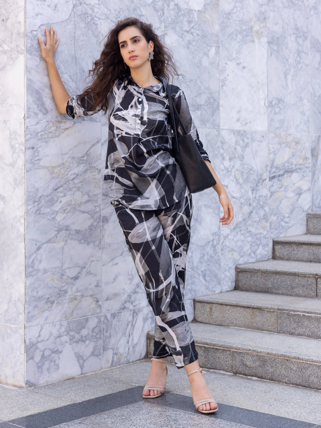 Paper Silk Luxe Black All Over Print Co-Ord Set