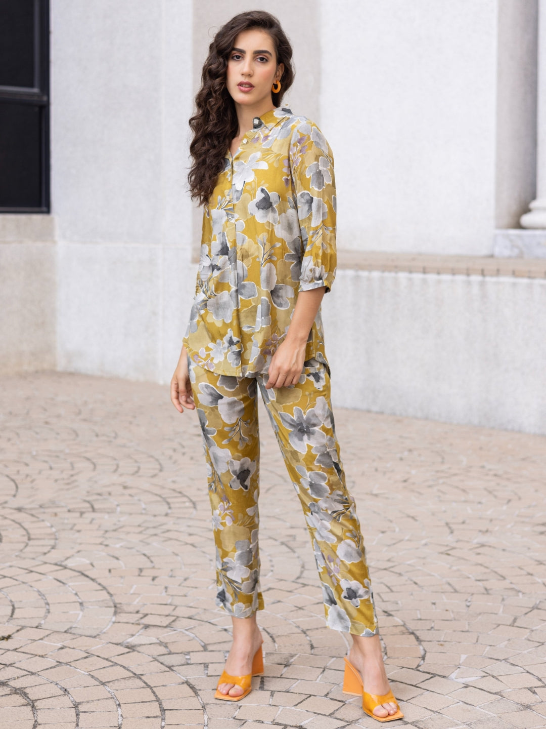 Paper Silk Sheen Gold All Over Print Co-Ord Set