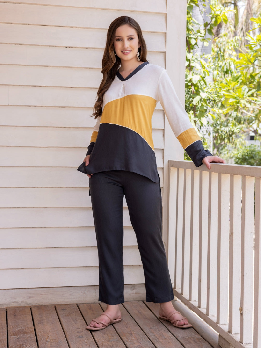 Liva Viscose Charcoal Solid  Co-Ord Set