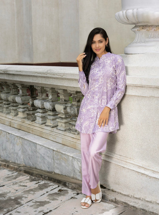 Modal Muslin Purple Co-Ord Set