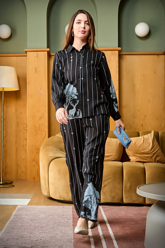 Liva Viscose Black Co-Ord Set