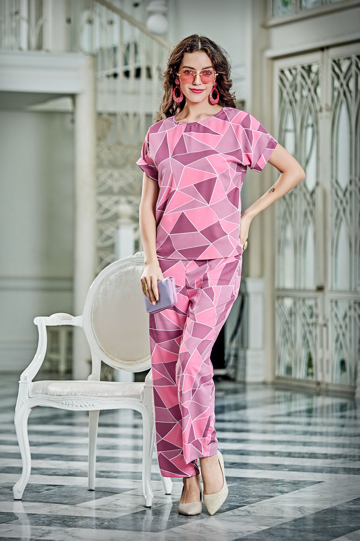 Stock Half Sleeves Onion Co-Ord Set